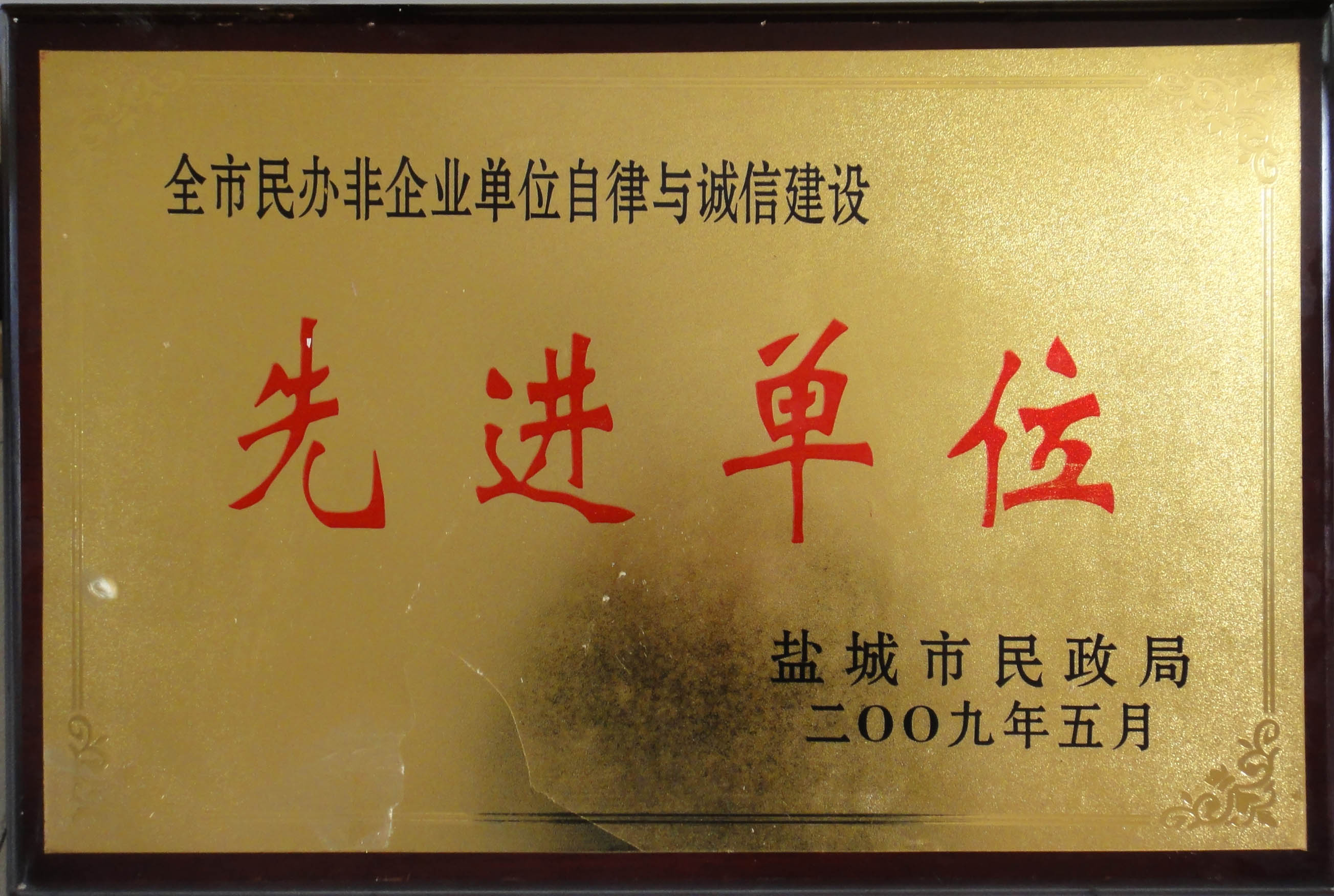 全市民辦非企業(yè)單位自律與誠(chéng)信建設(shè)先進(jìn)單位